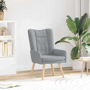 fotelj Svetlo siva 63 x 67 x 94 cm Tkanina in vezan les