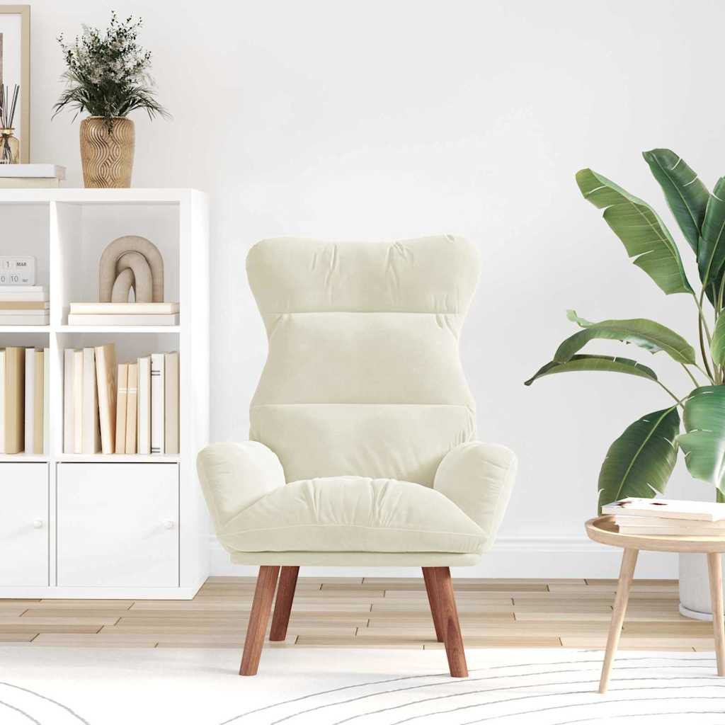 atpūtas krēsls Krēmkrāsa 69 x 74 x 93 cm Samts