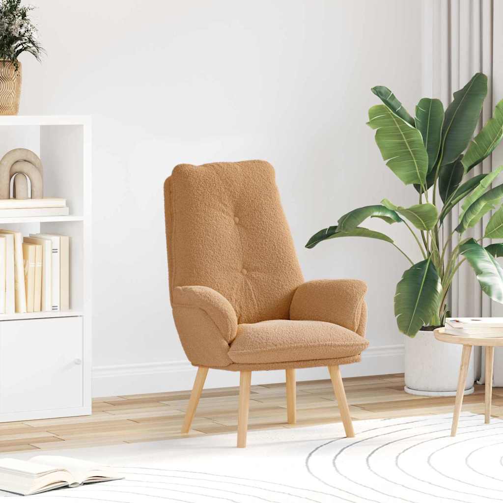 Rentoutumistuoli Beige Curl-tyylinen Villa