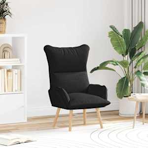 fotelj Črna 69 x 74 x 93 cm Tkanina in vezan les