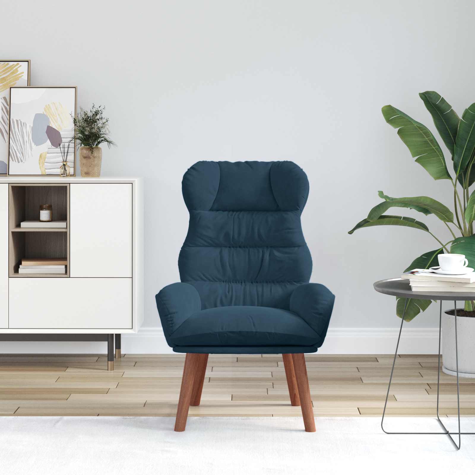Rentoutumistuoli Sininen Sametti - Image 3