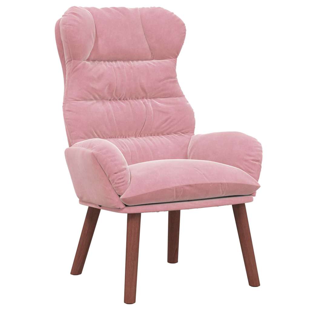 Rentoutumistuoli Pinkki Sametti