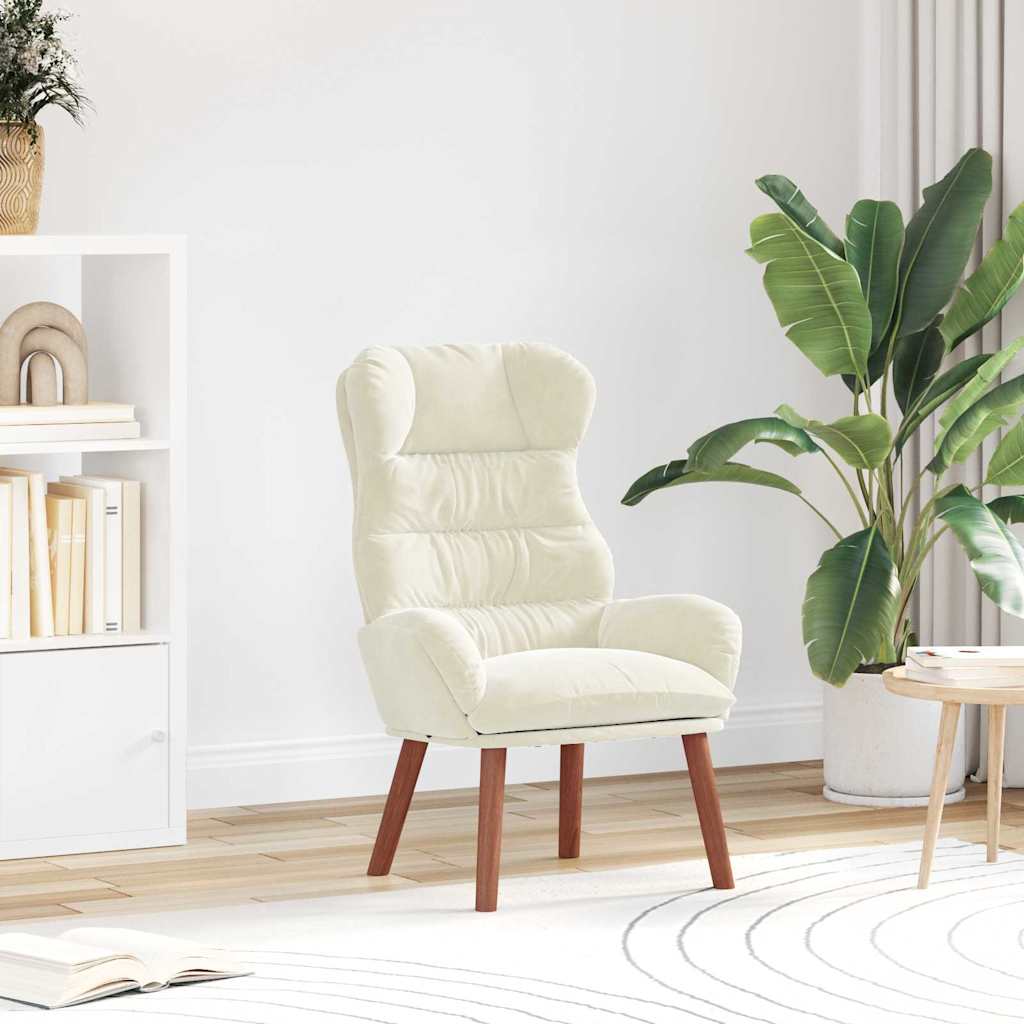 Afslappende Stol Creme Velvet