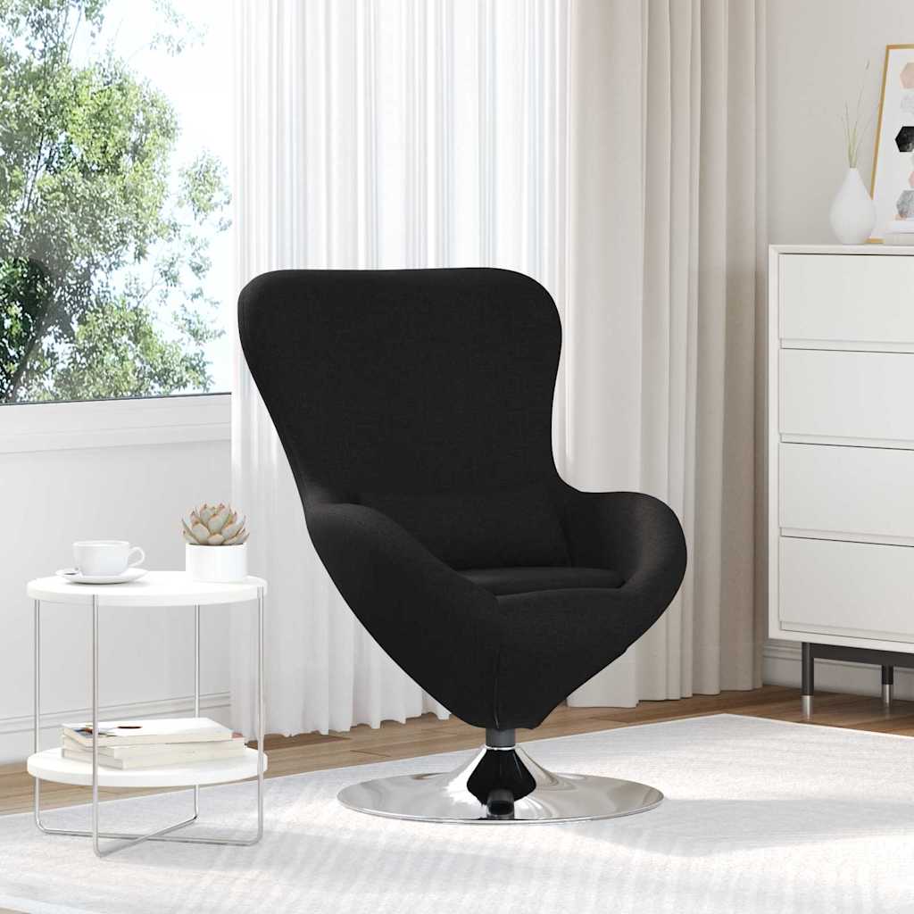 Ei-Stuhl Schwarz Stoff
