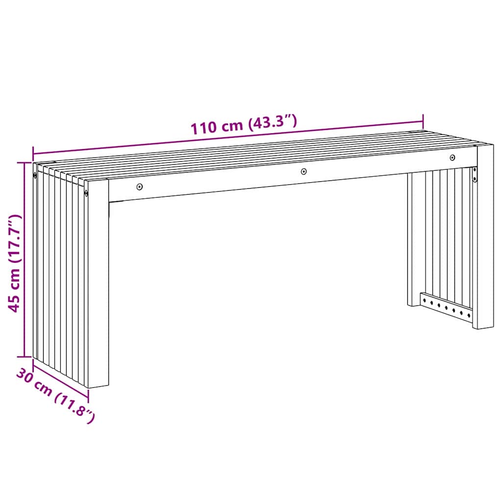 Bank Olie naturel 110 x 30 x 45 cm Massief Teakhout image 9