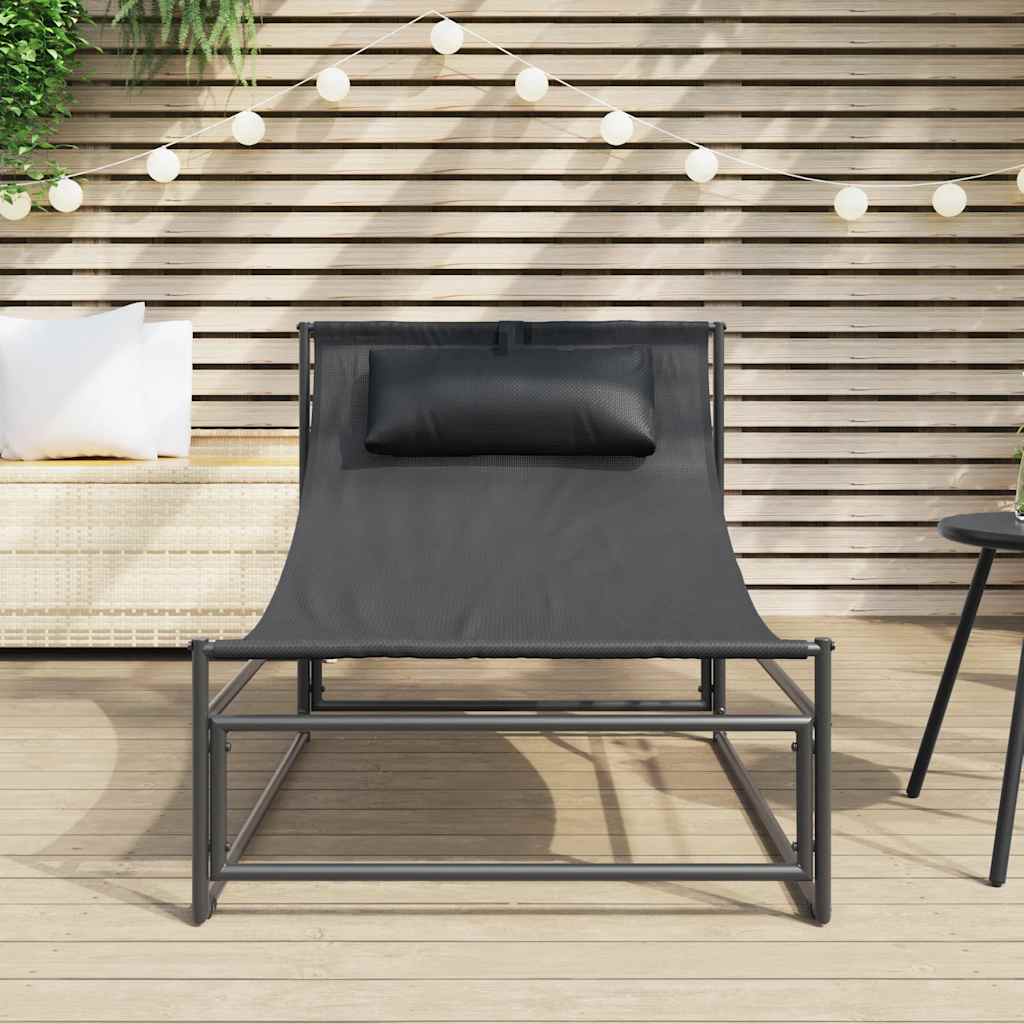 vidaXL Tuinligstoel Antraciet 87x74x73 cm Staal en Textileen