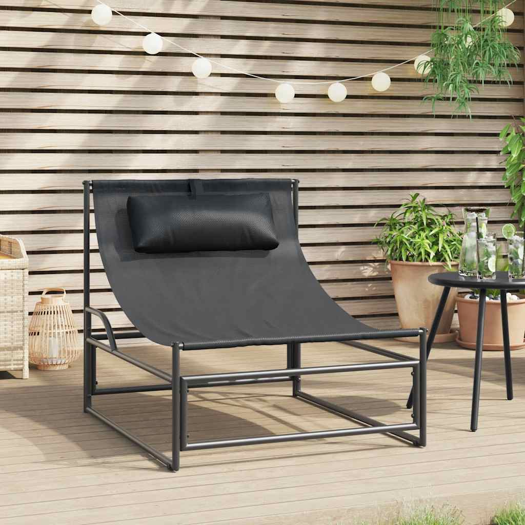 Patio Lounger Chair Anthracite 34.3x29.1x28.7" Steel and Textilene