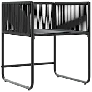 Židle s polštářem 4 pcs Černá a Antracit PE ratan - obrázek 5
