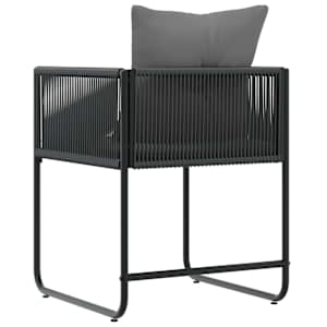 Židle s polštářem 4 pcs Černá a Antracit PE ratan - obrázek 7