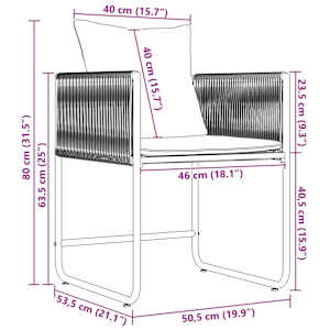 Židle s polštářem 4 pcs Černá a Antracit PE ratan - obrázek 14