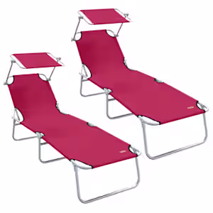 vidaXL Lamamistool 2 tk Pol&uuml;ester Punane