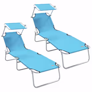 vidaXL Lamamistool 2 tk Pol&uuml;ester Kirkas Sinine