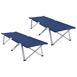 Skládací kempingová postel 2 pcs Modrá 194 x 62,5 x 42,5 cm - obrázek 2