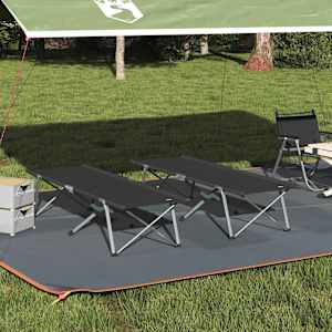 Zložljiva kampirna postelja 2 pcs Črna 194 x 62,5 x 42,5 cm