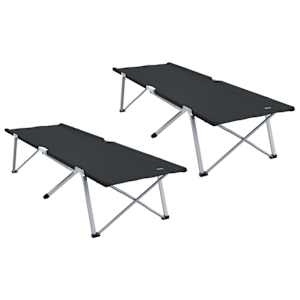 Skládací kempingová postel 2 pcs Černá 194 x 62,5 x 42,5 cm - obrázek 2