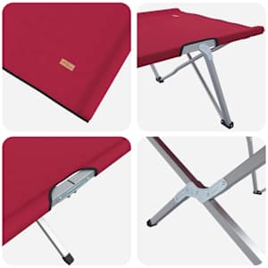 Skládací kempingová postel 2 pcs Červená 194 x 62,5 x 42,5 cm - obrázek 9