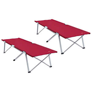 Skládací kempingová postel 2 pcs Červená 194 x 62,5 x 42,5 cm - obrázek 2