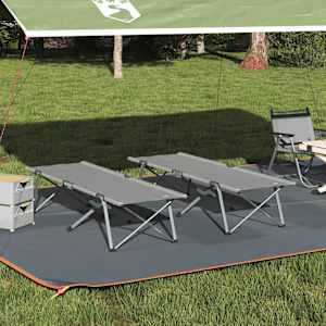 Zložljiva kampirna postelja 2 pcs Siva 194 x 62,5 x 42,5 cm