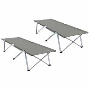 Skládací kempingová postel 2 pcs Šedá 194 x 62,5 x 42,5 cm - obrázek 2