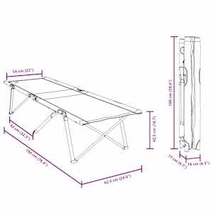 Skládací kempingová postel 2 pcs Šedá 194 x 62,5 x 42,5 cm - obrázek 12