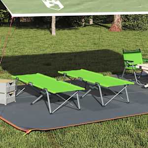 Skládací kempingová postel 2 pcs Zelená 194 x 62,5 x 42,5 cm - obrázek 1
