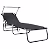 vidaXL Kokkupandav lamamistool Must 190 x 57 x 81 cm oxford