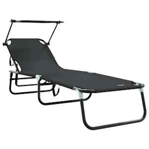 vidaXL Kokkupandav lamamistool Must 190 x 57 x 81 cm oxford