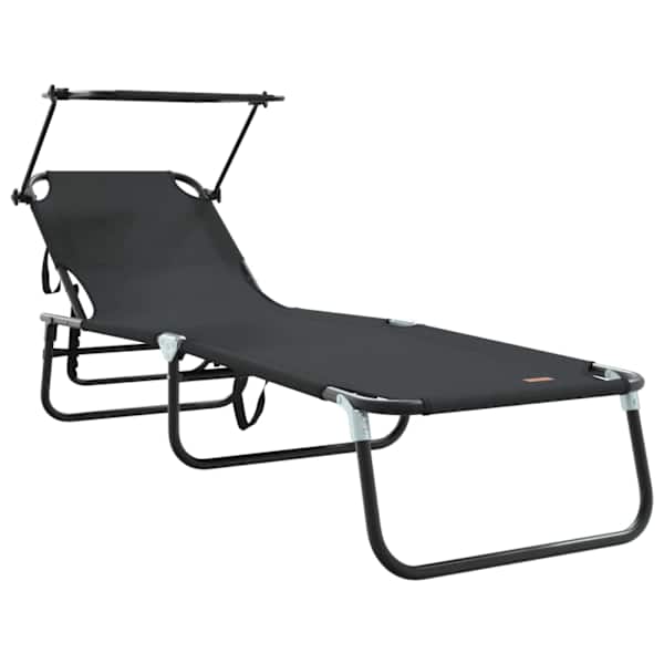 vidaXL Kokkupandav lamamistool Must 190 x 57 x 81 cm oxford