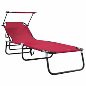 vidaXL Kokkupandav lamamistool Punane 190 x 57 x 81 cm oxford