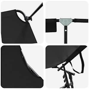 Skládací lehátko 2 pcs Černá 190 x 57 x 81 cm oxford - obrázek 8