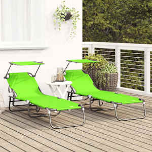 Skládací lehátko 2 pcs Zelená 190 x 57 x 81 cm oxford - obrázek 3