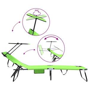 Skládací lehátko 2 pcs Zelená 190 x 57 x 81 cm oxford - obrázek 9