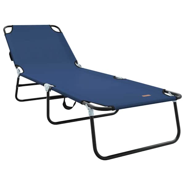 vidaXL Kokkupandav lamamistool Sinine 188 x 57 x 86,5 cm Pol&uuml;ester