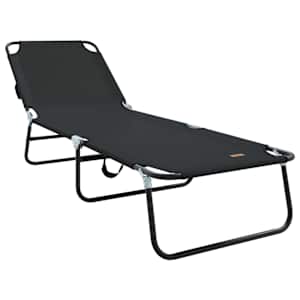 vidaXL Kokkupandav lamamistool Must 188 x 57 x 86,5 cm Pol&uuml;ester