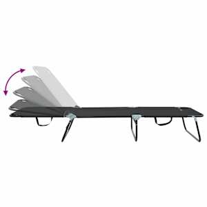 Skládací lehátko Černá 188 x 57 x 86,5 cm Polyester - obrázek 9