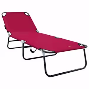vidaXL Kokkupandav lamamistool Punane 188 x 57 x 86,5 cm Pol&uuml;ester