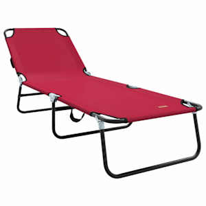 vidaXL Kokkupandav lamamistool Punane 188 x 57 x 86,5 cm Pol&uuml;ester
