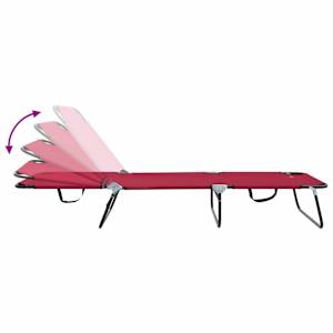 Skládací lehátko Červená 188 x 57 x 86,5 cm Polyester - obrázek 9