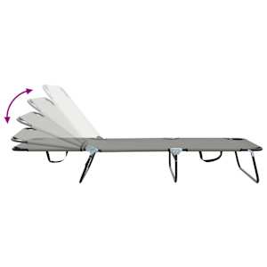 Skládací lehátko Šedá 188 x 57 x 86,5 cm Polyester - obrázek 9