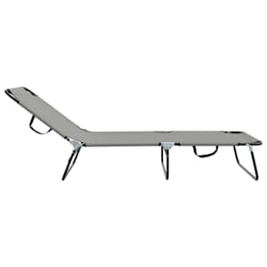 Skládací lehátko Šedá 188 x 57 x 86,5 cm Polyester - obrázek 5