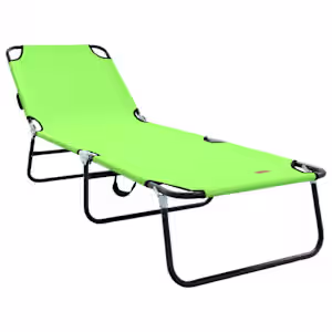 vidaXL Kokkupandav lamamistool Roheline 188 x 57 x 86,5 cm Pol&uuml;ester