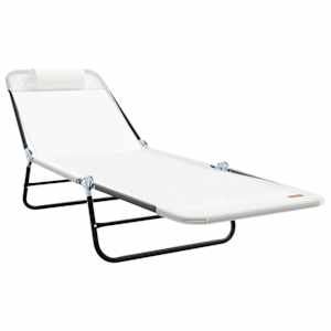 vidaXL Kokkupandav lamamistool cream 182 x 55 x 85,5 cm Tekstileen