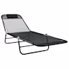 vidaXL Kokkupandav lamamistool Must 182 x 55 x 85,5 cm Tekstileen