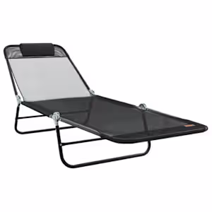 vidaXL Kokkupandav lamamistool Must 182 x 55 x 85,5 cm Tekstileen