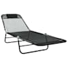 vidaXL Kokkupandav lamamistool Must 182 x 55 x 85,5 cm Tekstileen