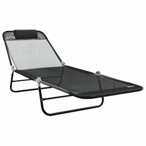 vidaXL Kokkupandav lamamistool Must 182 x 55 x 85,5 cm Tekstileen