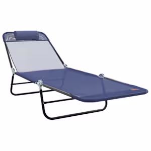 vidaXL Kokkupandav lamamistool Tumesinine 182 x 55 x 85,5 cm