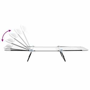 Skládací lehátko 2 pcs Krémová 182 x 55 x 85,5 cm Textilen - obrázek 10