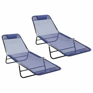 Skládací lehátko 2 pcs Námořnická modrá 182 x 55 x 85,5 cm - obrázek 2