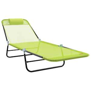 Skládací lehátko 2 pcs Zelená 182 x 55 x 85,5 cm Textilen - obrázek 4